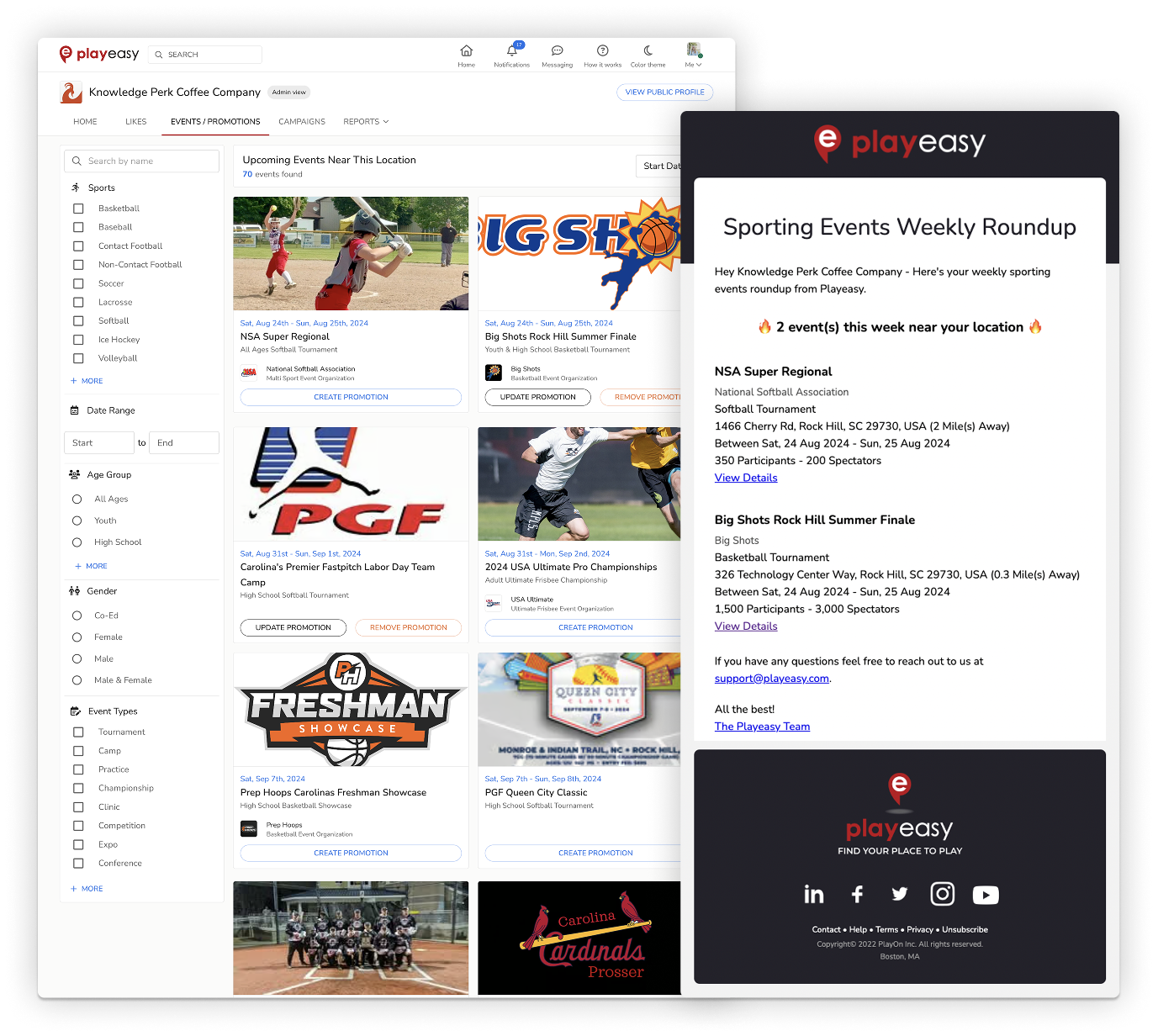 Upcoming Event Notifications