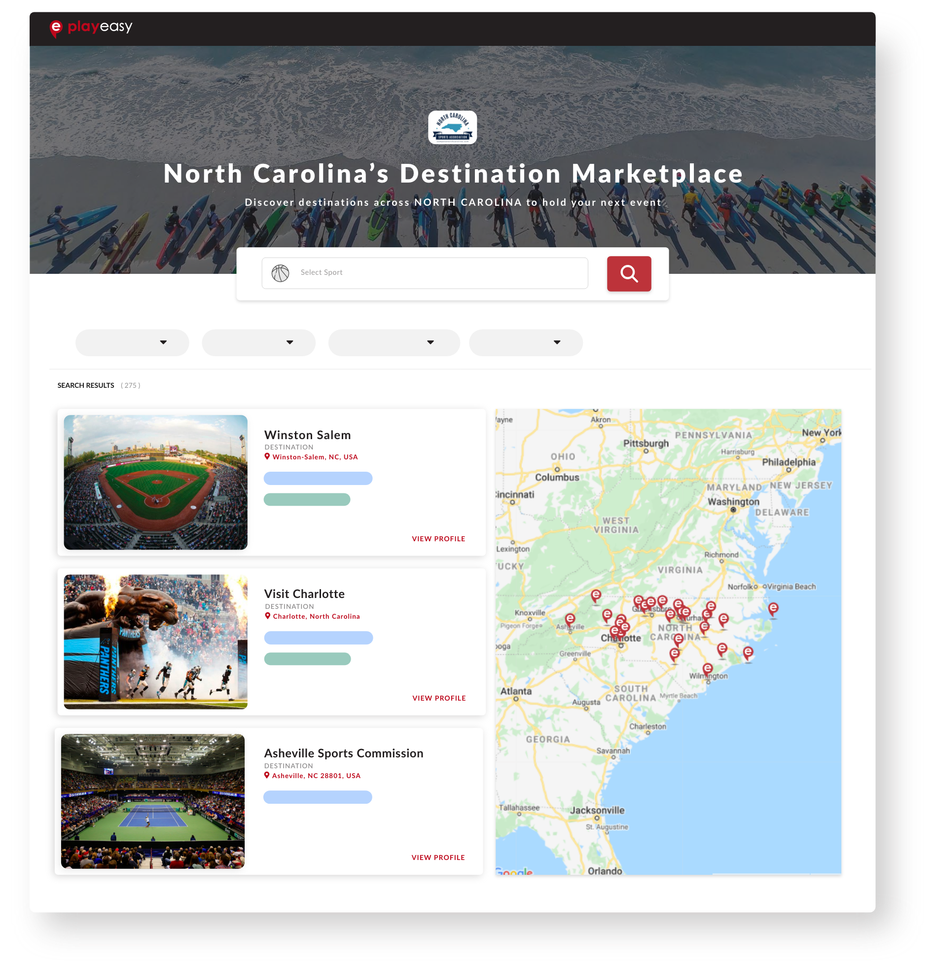 north carolina sports destination