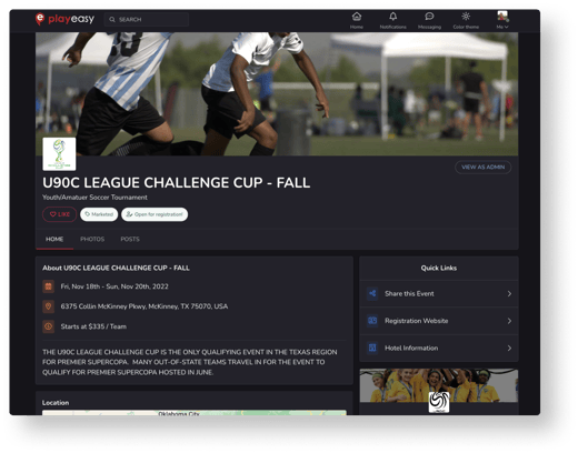 uc90 soccer challenge cup event. find soccer tournaments on playeasy's event marketplace